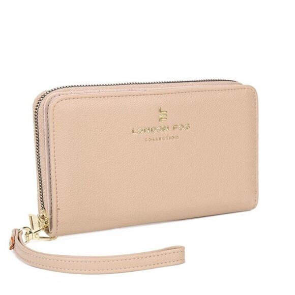 LONDON FOG Bradford Pebble Wristlet Zip-Around Wallet Magnetic Snap New w/ Tag - Picture 4 of 8